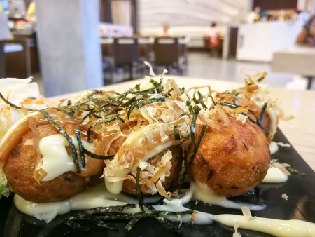 Takoyaki (Grilled Octopus Balls) japanese street foodの写真素材