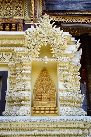 arch of golden buddha in Lamphun, Thailandの写真素材