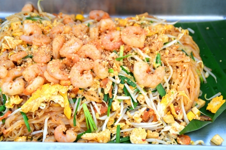Thai noodle yummy with shrimp padthai best food in Thailandの写真素材