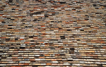 old home roof use for background, Chiangmai Thailandの写真素材