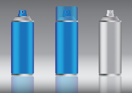 blue aluminum spray can vector imagesのイラスト素材