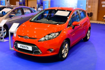 CHIANG MAI, THAILAND - October25  Ford shows their new Fiesta compact car at the Thailand International Motor Show at Central Plaza Chiang Mai Airport on October 25, 2013 in Chiang Mai, Thailand のeditorial素材