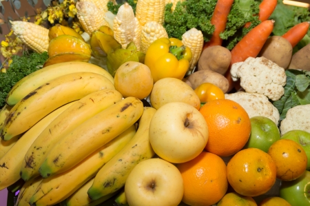 fruits and vegetables in Thai local market, Chiangmai, Thailandの写真素材