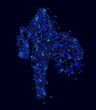 Girl Abstract mash line and point origami on white background with an inscription. Starry sky or space, consisting of stars and the universe. Vector illustrationのイラスト素材