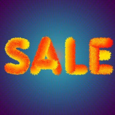 Text sale, fluffy text, orange lettering sale, soft text saleのイラスト素材