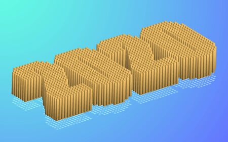 2020 numbers, 3d graphics volumetric vector illustrationのイラスト素材