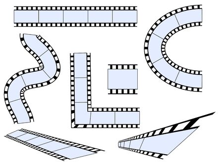 Set Film strip. Isolated on a white background. Vector illustrationのイラスト素材