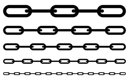 A set of chains of different sizes. Vector illustration. EPS 10のイラスト素材