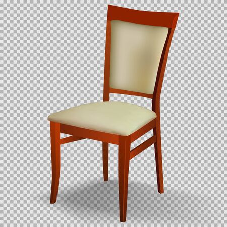 Realistic chair with a back on a transparent background.Isolated vector objectのイラスト素材