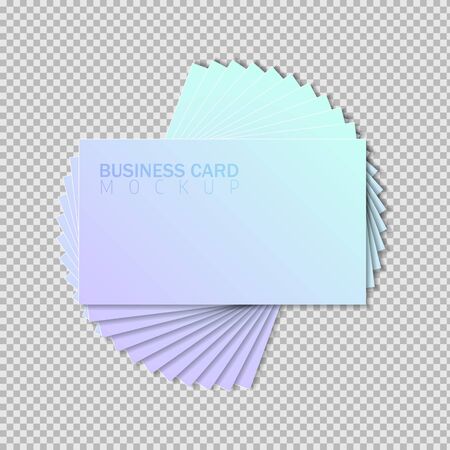 Colored business cards on a transparent background. Mocap. Isolated vector object.のイラスト素材