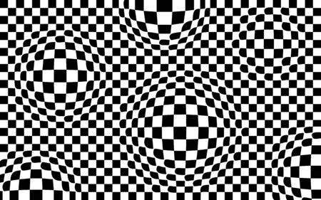 Optical illusion - parallel lines made from black and white pillows EPS10 Vector Illustrationのイラスト素材
