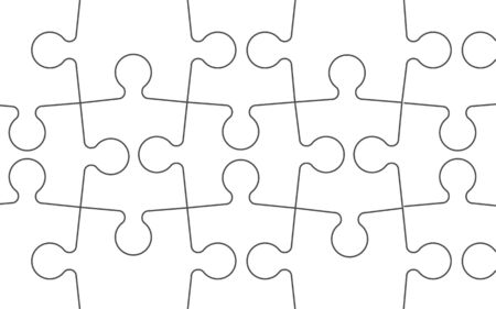White puzzle Black contour on a white background. EPS 10.のイラスト素材