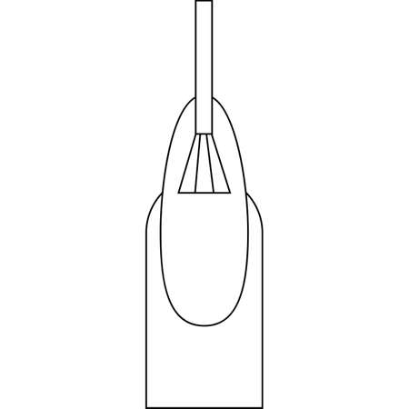 Hand finger with a nail painted with a brush. Manicure salon. Isolated vector object on white background. EPS 10のイラスト素材