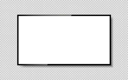 Realistic white television screen on a isolated baskgound. 3d blank TV led monitor. EPS 10のイラスト素材