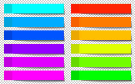 Collection of multicolored stickers on a transparent background.のイラスト素材