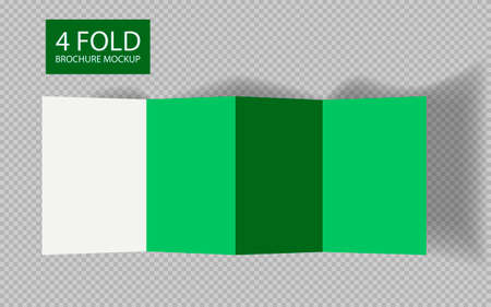 Zigzag white 4 page brochure mockup template. Presentation of your branding and identity design. Vector Illustration EPS10.のイラスト素材