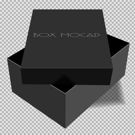 Black box with a lid. Mocap. Isolated vector object on a transparent background.のイラスト素材