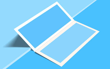 Mockup blue flyer on a blue background. Demonstration of design. EPS 10のイラスト素材