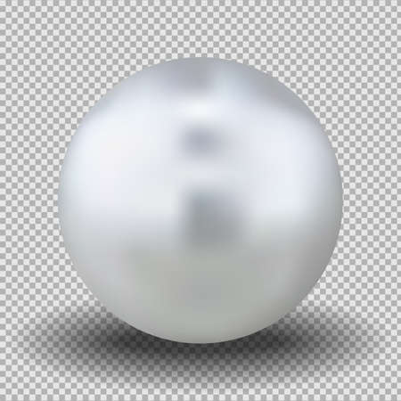 Realistic white pearl. 3D ball on a transparent background. Isolated vector object. EPS 10のイラスト素材
