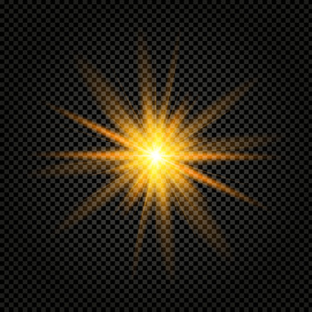 A bright flash of yellow on a transparent background. Isolated vector object. EPS 10のイラスト素材