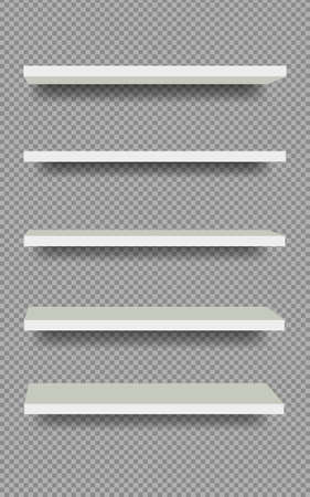 white shelf on a transparent background. Isolated vector objectのイラスト素材