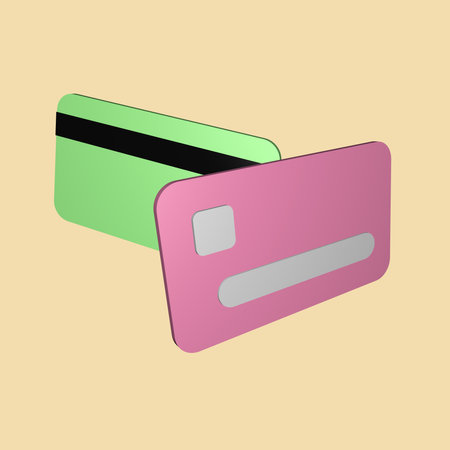 3D credit card money financial security for online shopping, online payment credit card 3d with payment protection concept. 3d render for business finance, online banking and online shoppingの写真素材