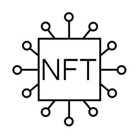 NFT technology line icon. Crypto Icon or Symbol vector illustrationのイラスト素材