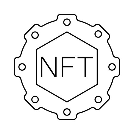NFT,Non-fungible token with frame art icon vector graphicのイラスト素材
