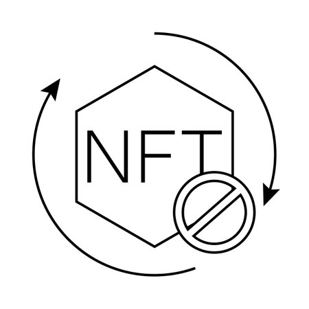 NFT technology line icon. Crypto Icon or Symbol vector illustrationのイラスト素材