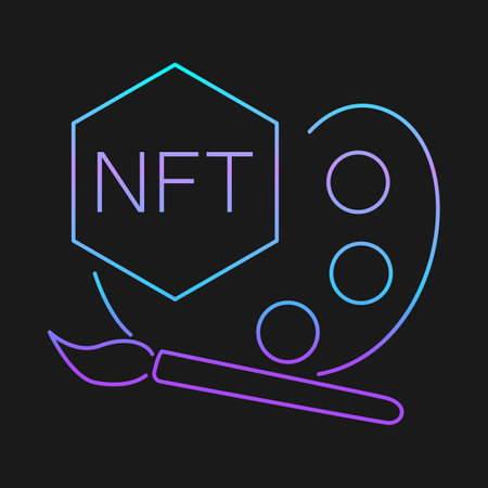 NFT art line icon. linear style sign for mobile concept and web design. Non fungible token palette outline vector icon. Symbol, illustration. Vector graphicsのイラスト素材