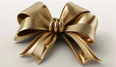 Gold bow isolated on white background. Illustrationの写真素材