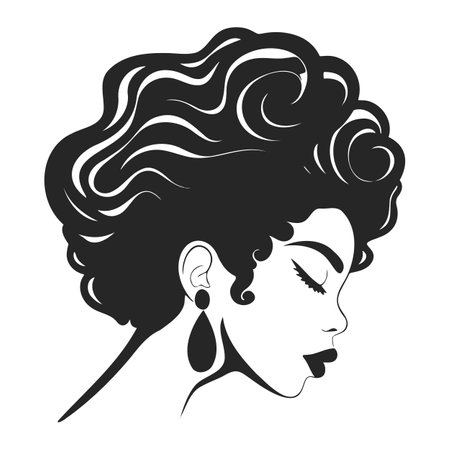 Silhouette of a girl s profile. Woman face silhouette. Isolated vector illustration on white background.のイラスト素材