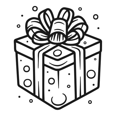 Outline christmas gift icon illustration vector symbolのイラスト素材