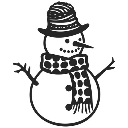 Snowman outline icon. Minimalism Vector illustration. EPS 10のイラスト素材