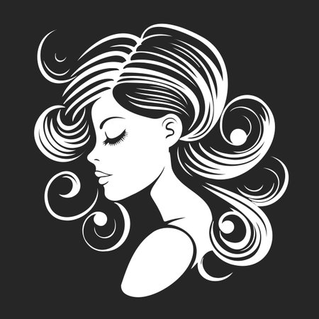 Silhouette of a girl s profile. Woman face silhouette. Isolated vector illustration on white background.のイラスト素材
