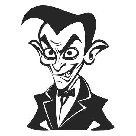 Dracula. Vampire black and white vector illustrationのイラスト素材