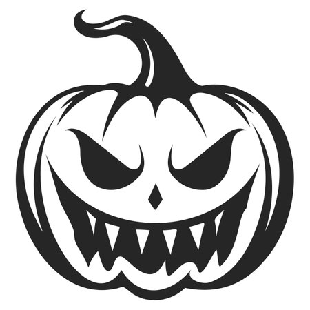 Pumpkin silhouette icon on a white background.のイラスト素材