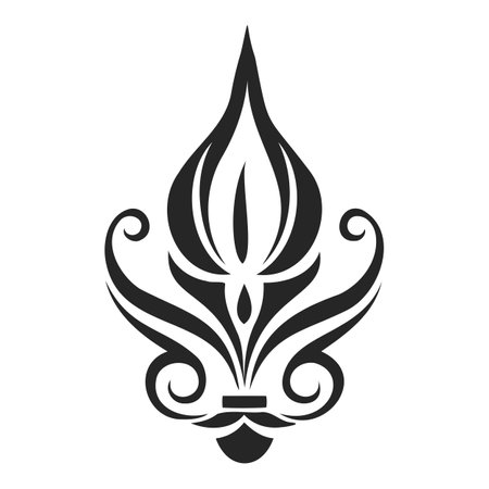 Abstract candle icon. Stylized burning fire. The symbol of romance. Isolated vector illustration on a white background.のイラスト素材