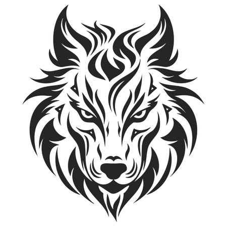 Wolf head Vector illustration. Wolf Vintage  Stock Vector.のイラスト素材