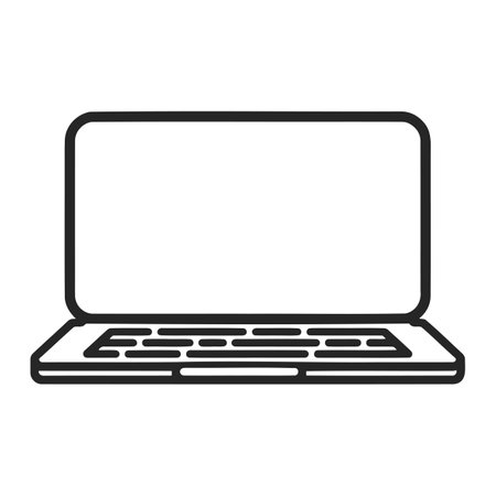 Hand drawing of a laptop. Perspective view. Iconのイラスト素材