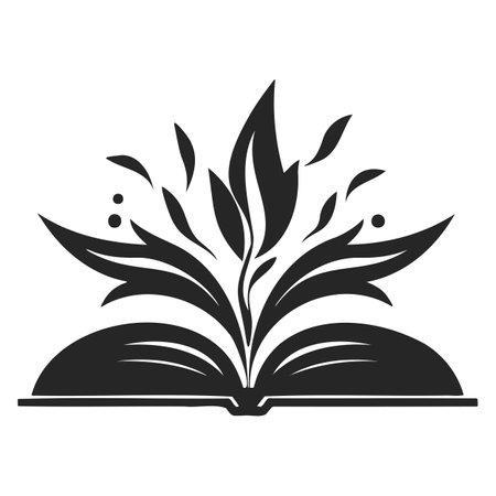 Graphics, books and flowers on a white background. iconのイラスト素材