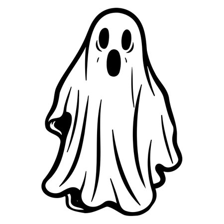 Cute ghost isolated, Vector Halloween concept, Cartoon Ghosts, Spooky vectorのイラスト素材