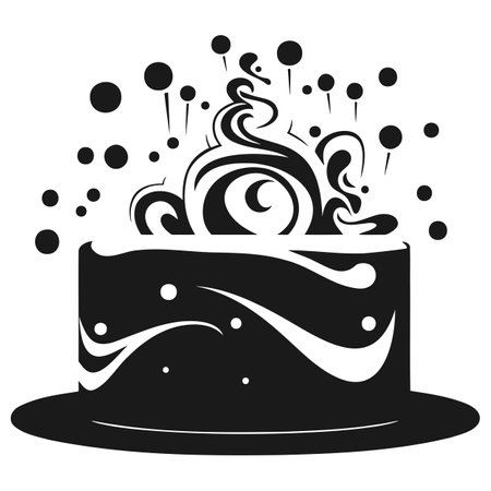 birthday cake icon in trendy flat designのイラスト素材