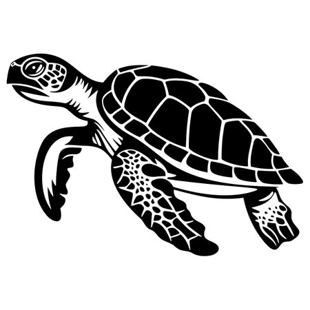 graphic sea turtle,vector illustration of sea turtleのイラスト素材