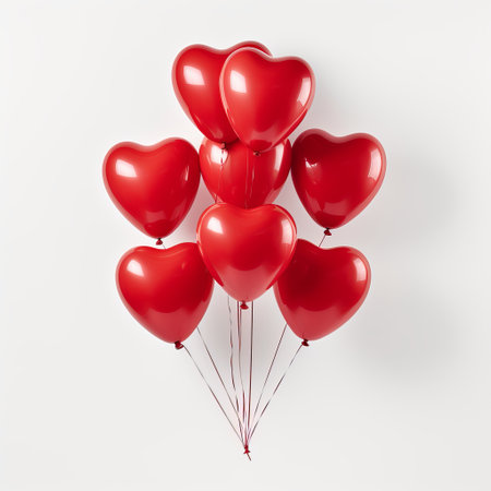 Set of heart shaped balloons isolated on white background. Love. festive celebration Party decor for Valentine's Dayの素材