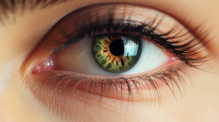 Close up detail beautiful female eye macro.の素材
