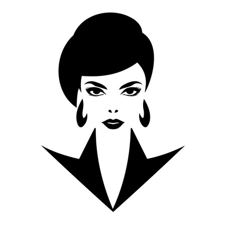 black and white drawing business womanのイラスト素材