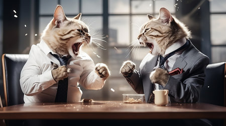A crazy business fight cats.の素材