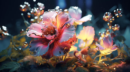 Electronics pink flower. modern technologies.の素材