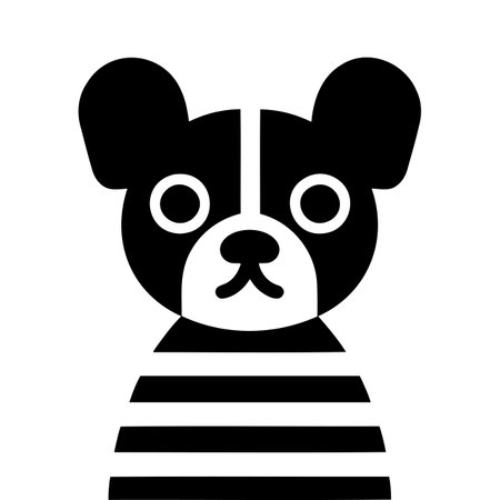 Black and white drawing of a dog in a vestのイラスト素材